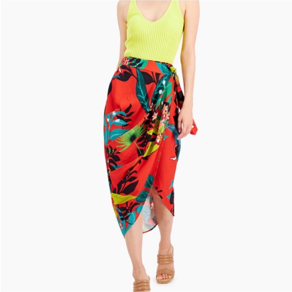 INC Hawaiian print summer vacation Wrap Skirt